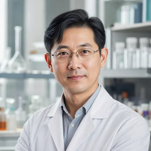Portrait of a cosmetic chemist in a laboratory